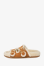 Fendi Tan Suede/Shearling Buckle Sandals Size 41