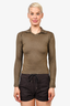 Fendi Vintage Brown Striped Collared Shirt Size 42