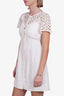 Fendi White Diamond Cut Out Button-Up Dress Size 38
