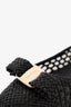 Salvatore Ferragamo Black Woven Leather Vera Bow Pump Size 9