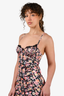 For Love & Lemons Black/Pink Floral Satin Bustier Mini Dress Size XXS