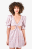 For Love & Lemons Pink/Blue Ditsy Floral Cut Out Mini Dress Size S