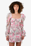 For Love & Lemons Pink Floral Ruched Dress Size S