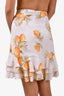 For Love & Lemons White Lemon Printed Ruffle Mini Skirt Size XS