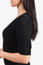 Frame Black Cashmere Ruched Sleeve Sweater Size S