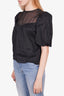 Frame Black Ruffle Sleeve Top Size XS