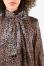 Frame Brown/Black Silk Animal Print Mockneck Mini Dress Size XS
