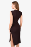 Frame Brown Ribbed Knit Sleeveless Midi Dress Size XS