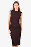 Frame Brown Ribbed Knit Sleeveless Midi Dress Size XS