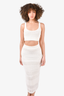 Frame Cream Crochet Cropped Top + Midi Skirt Set Size XS