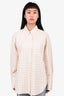Frame Cream Denim Crystal Embellished Shirt Jacket Size S
