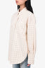 Frame Cream Denim Crystal Embellished Shirt Jacket Size S