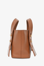Frame Tan Leather Top Handle Bag With Strap
