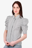 Frame White/Black Puff Sleeve Top Size S