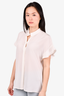 Frame White Silk Button Down Top Size M