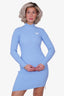 GCDS Blue Ribbed Bodycon Dress Size  L