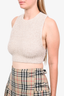 Ganni Beige Wool Knit Tie Back Top sz S/M