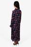 Ganni Black Floral Maxi Chiffon Pleated Dress Size 36