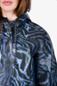 Ganni Navy/Blue Zebra Print Rain Coat Size 32