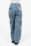 Ganni Navy Denim Pocket Straight Leg High Waist Jeans Size 25