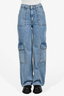 Ganni Navy Denim Pocket Straight Leg High Waist Jeans Size 25