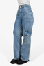 Ganni Navy Denim Pocket Straight Leg High Waist Jeans Size 25