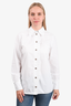 Ganni White Cotton Button Down Ruffle Top Size 34