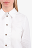Ganni White Cotton Button Down Ruffle Top Size 34