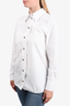 Ganni White Cotton Button Down Ruffle Top Size 34
