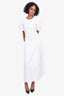 Ganni White Cotton Pleated Maxi Dress Size 40