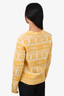 Ganni Yellow/White Wool Patterned Cardigan Size M