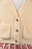 Ganni Yellow Wool Crystal Embellished Cardigan Size S