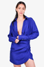 Gauge 81 Blue Silk Asymmetrical Dress Size Est. Size M