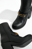 Gucci Black Leather Logo Ankle Boots Size 38.5