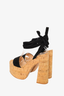 Gianvito Rossi Black Ambra Suede Platform Lace-up Sandals Size 37