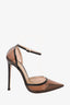 Gianvito Rossi Black PVC/Patent Point Toe Heels Size 38.5