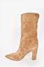 Gianvito Rossi Brown Suede Mid Calf 'Piper 85' Heeled Boots sz 42