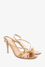 Gianvito Rossi Gold Metallic Crystal Embellishments Sandals Size 38.5