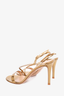 Gianvito Rossi Gold Metallic Crystal Embellishments Sandals Size 38.5