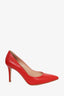 Gianvito Rossi Red Leather Pointed Toe Heels Size 39