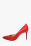 Gianvito Rossi Red Leather Pointed Toe Heels Size 39