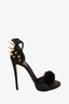 Giuseppe Zanotti Black Suede Fur/Stud Detail Heels Size 36