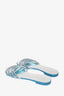 Giuseppe Zanotti Blue Rhinestone Embellished Flat Sandals Size 38