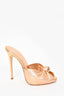 Giuseppe Zanotti Rose Gold Leather Knot Detail Heels sz 38