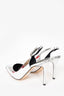 Giuseppe Zanotti Silver Patent Leather Slingback Heels Size 38.5