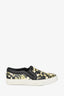 Givenchy Black/Cream Baby's Breath Printed Leather Slip on Sneakers Size 36
