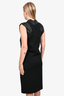 Givenchy Black Sleeveless Midi Dress with Black Logo Printed Trim Size 40