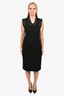 Givenchy Black Sleeveless Midi Dress w/ Black Logo Printed Trim sz 40 w/ Tags