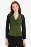 Givenchy Green/Navy Zipped Collars Jacket Size 36