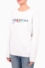 Givenchy White Cotton Multicoloured Embroidered Logo Sweater Size XS